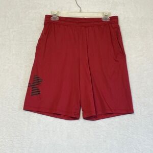 Under Armour Red Heatgear Loose Fit Athletic Shorts Mens Size MD